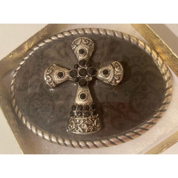 Boucle De Ceinture Western Croix Strass & Imprimé Animalier - Occasion Bon état